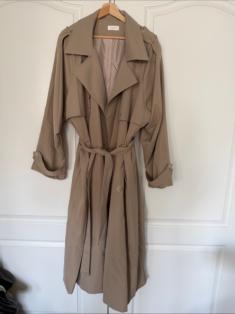 Meshki Taupe Trench Coat with Belt